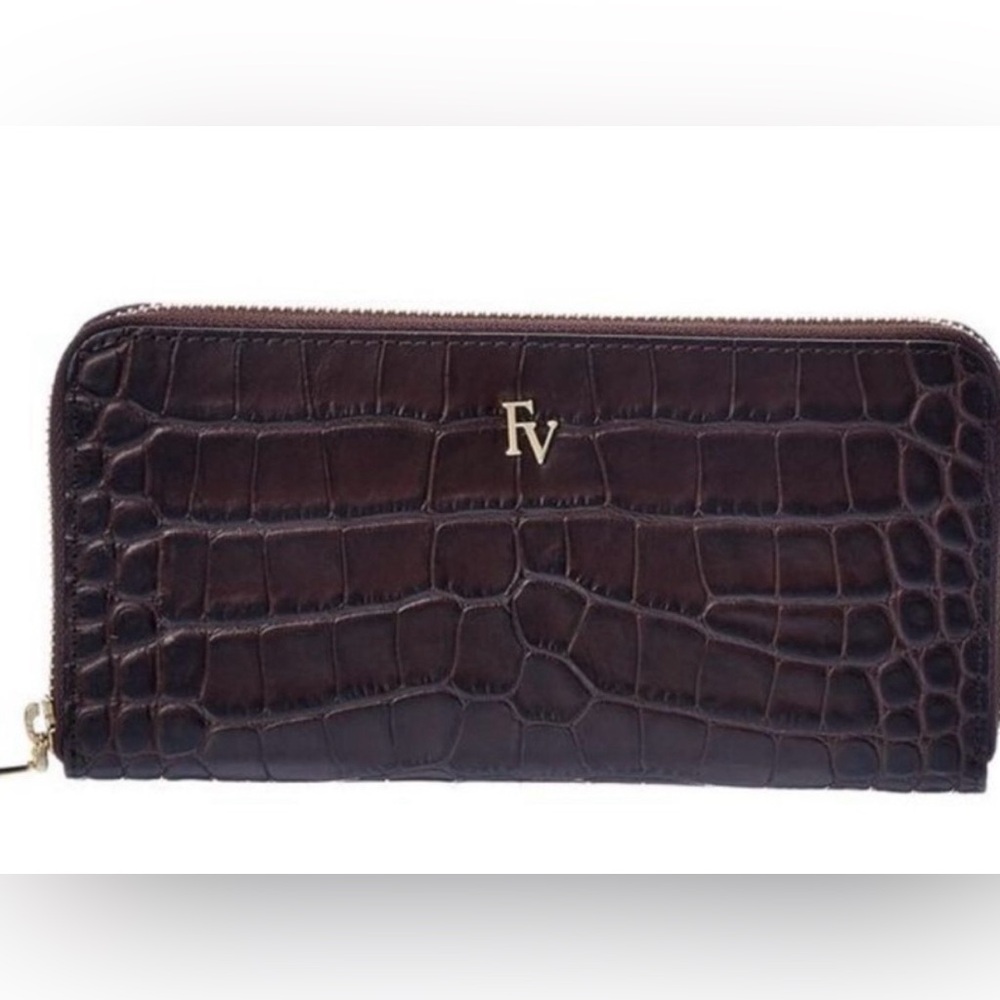 Frances Valentine Croc-Embossed
Leather Zip Around Continental Wallet